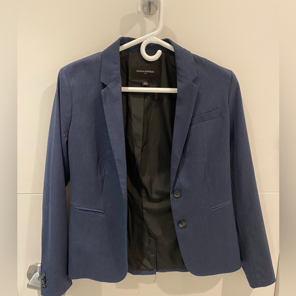 Navy banana republic blazer size 2 - Picture 1 of 3